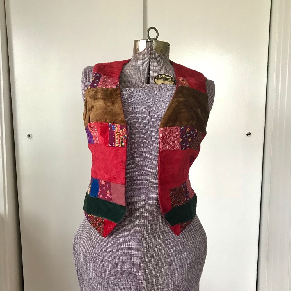 Vintage Handmade Bits n Pieces Vest - size S